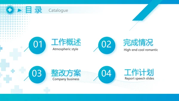 蓝色医疗工作情况汇报动态PPT模板