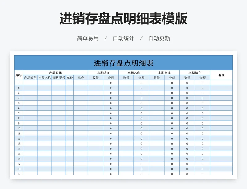 进销存盘点明细表模版