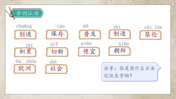 【核心素养】部编版语文三年级下册-10. 纸的发明 第1课时（课件）