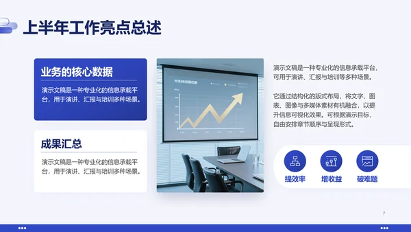 蓝色通用年中个人总结述职报告PPT模板