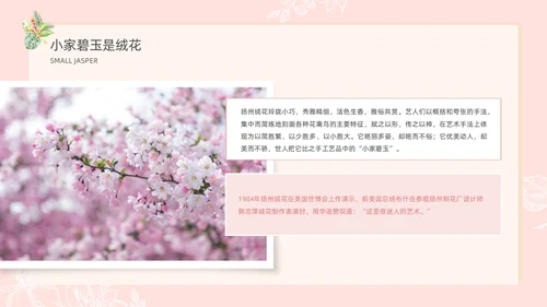 小清新风格粉色绒花开不败但愿春常在非遗绒花讲座ppt非遗非遗文化非物质文化遗产