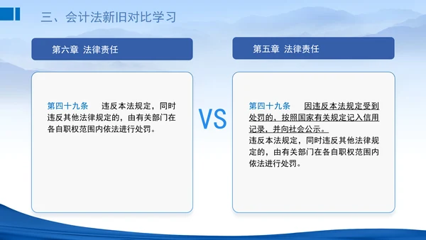 2024新修订中华人民共和国会计法新旧对比学习解读PPT