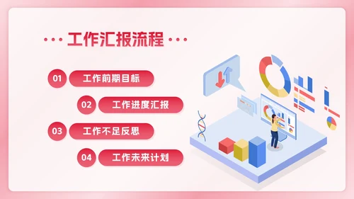 红色数据分析年度总结ppt模板