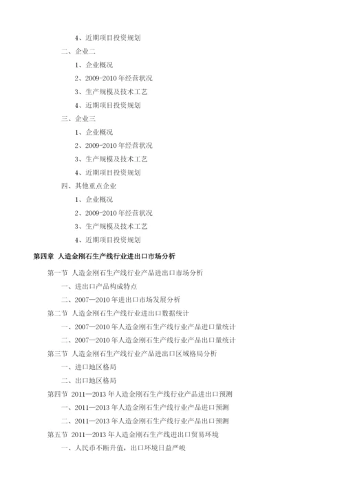 人造金刚石生产线项目投资调研及前景预测报告模板.docx