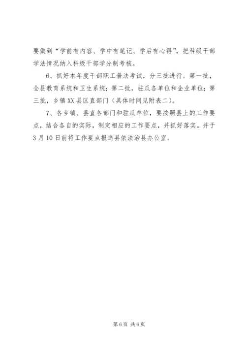 全县普法依法治理工作要点.docx