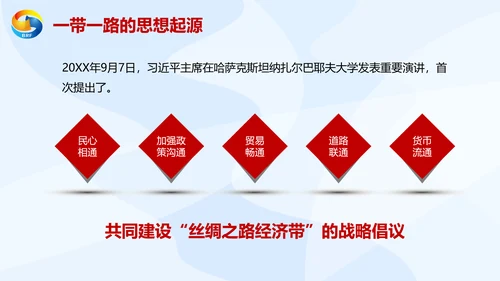 大气党政一带一路丝绸之路国际合作高峰论坛ppt模板