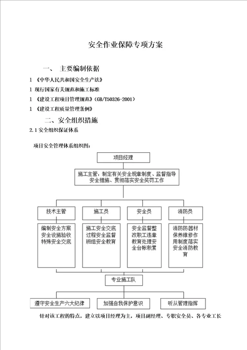 安全作业保障专项方案