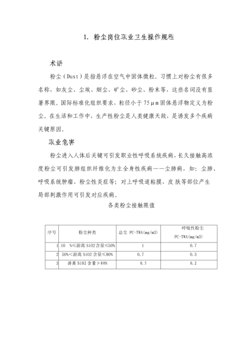 岗位职业卫生操作专项规程.docx