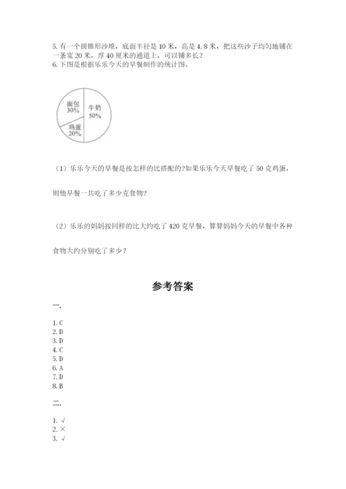 河南省平顶山市六年级下册数学期末测试卷带答案（基础题）.docx