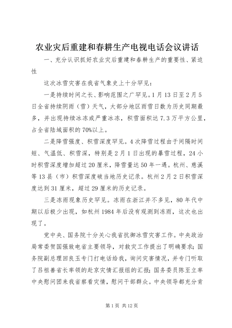 农业灾后重建和春耕生产电视电话会议讲话.docx