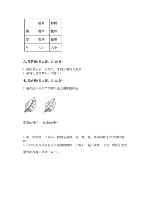 教科版科学一年级上册第一单元《植物》测试卷精品【各地真题】.docx