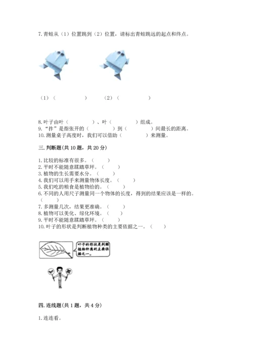 教科版一年级上册科学期末测试卷【完整版】.docx