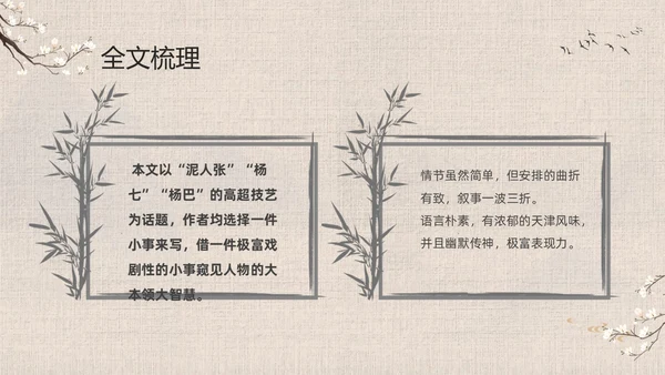 灰色中国风花卉八年级语文课件俗世奇人分析讲解PPT
