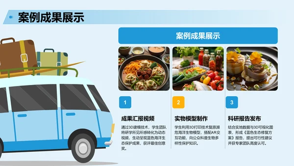 蓝色3D风研学旅行宣传
