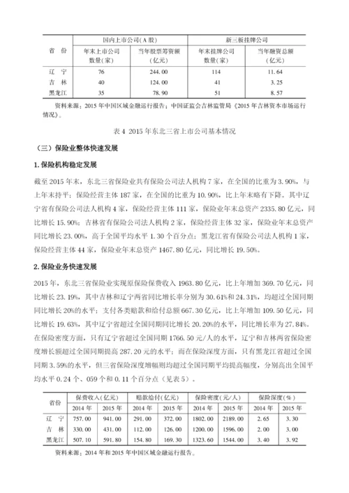 东北三省金融业发展和改革问题研究.docx