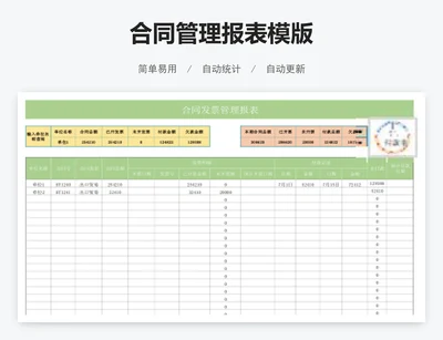 合同管理报表模版