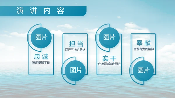 蓝色大气中国海军部队工作总结PPT