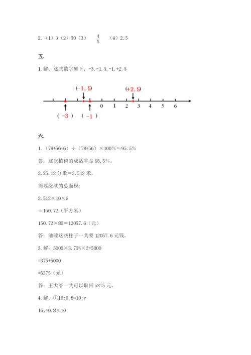 人教版六年级数学小升初试卷附答案【模拟题】.docx