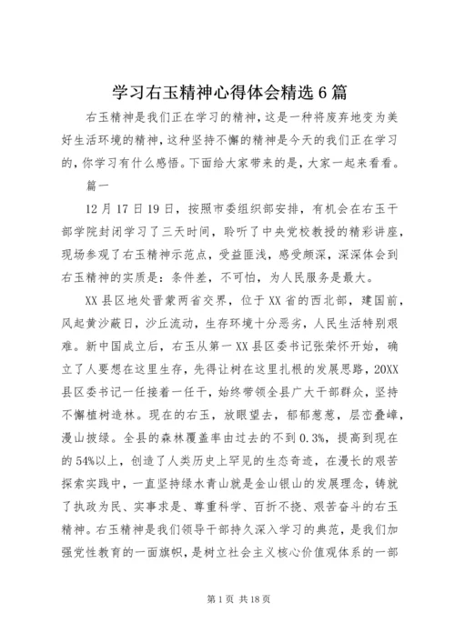 学习右玉精神心得体会精选6篇.docx