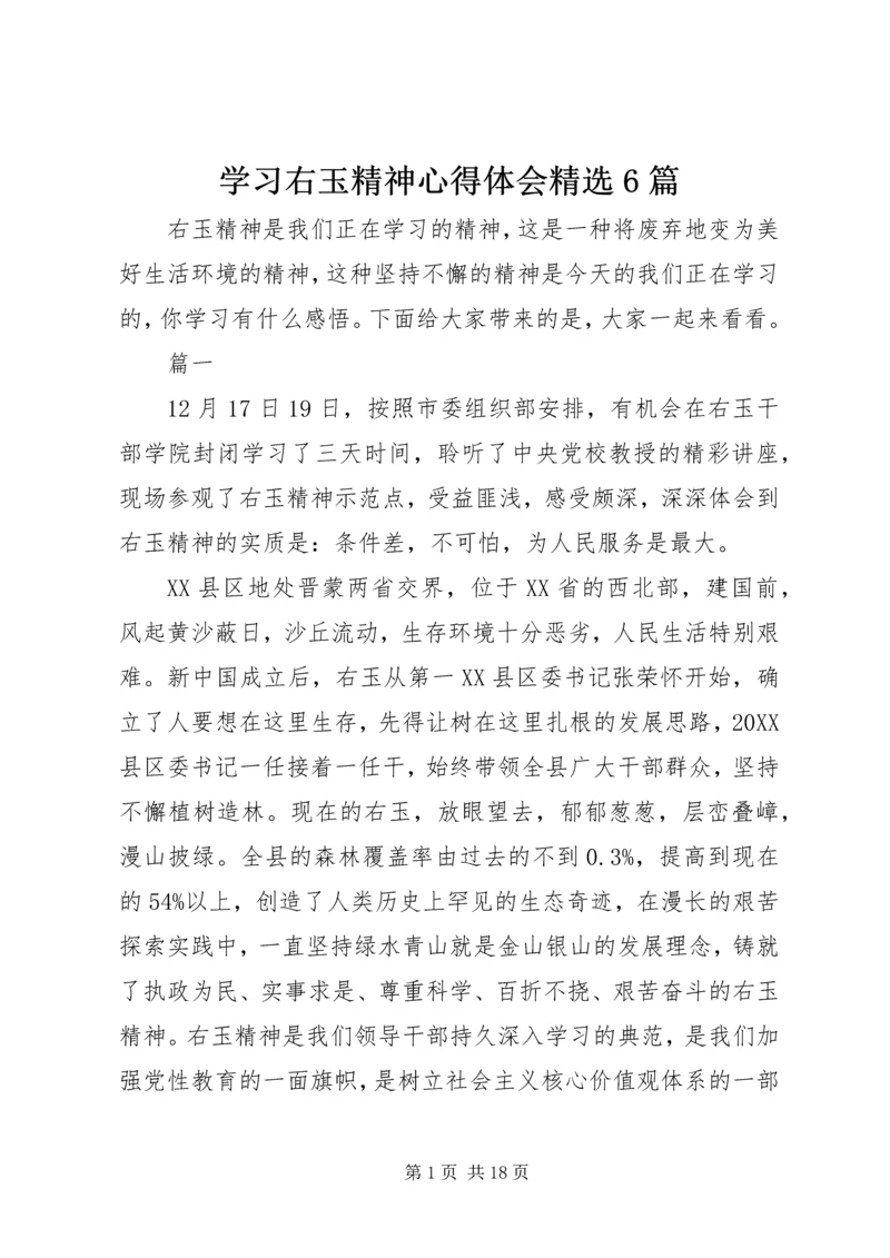 学习右玉精神心得体会精选6篇.docx