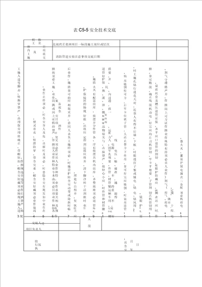 消防管道安装工程安全技术交底