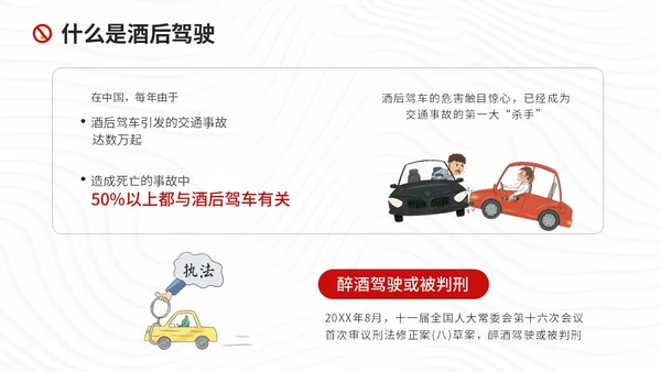 红色简约风珍爱生命远离酒驾拒绝酒驾宣传教育培训ppt