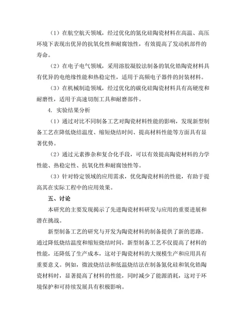 先进陶瓷材料的研发与应用