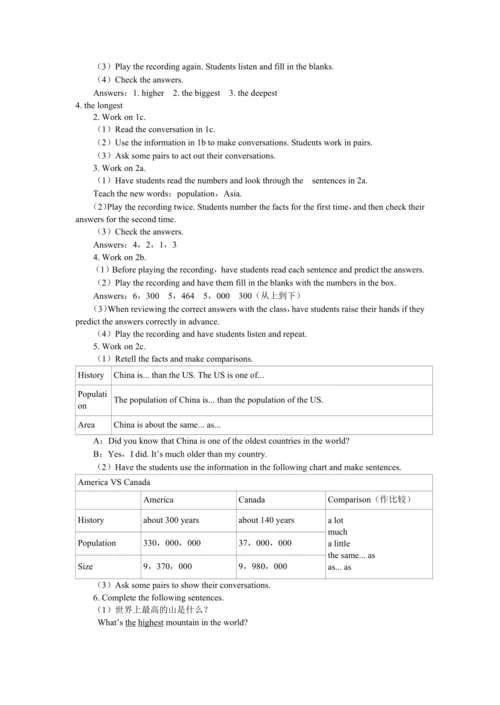 UNIT 7 Period 1 （Section A 1a-2d）教学详案