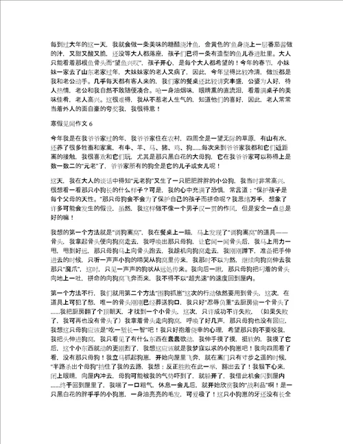 寒假见闻作文7篇