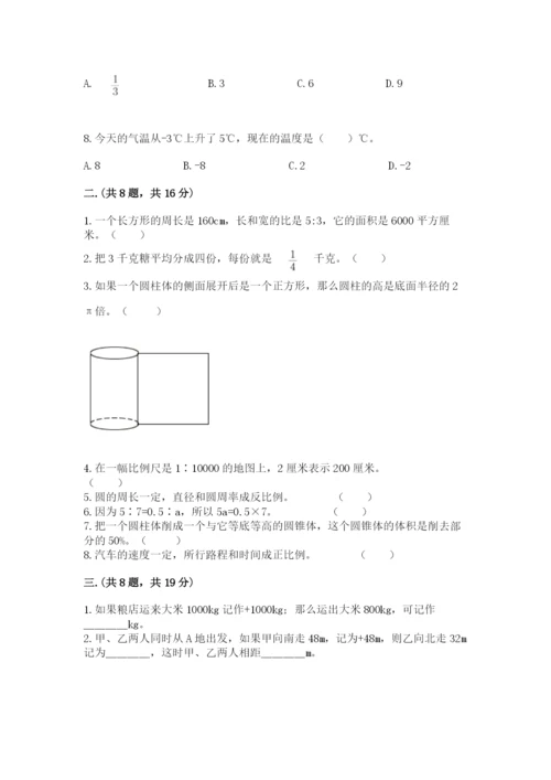 小学数学六年级下册竞赛试题附参考答案【夺分金卷】.docx