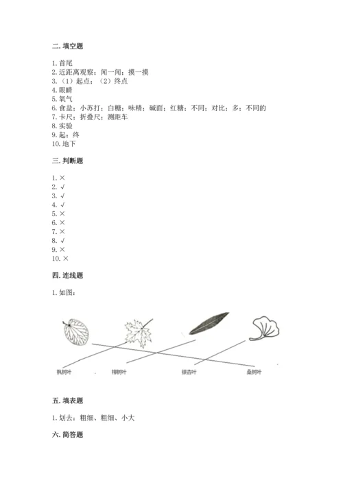 教科版小学一年级上册科学期末测试卷及参考答案ab卷.docx