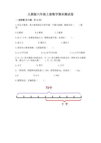 人教版六年级上册数学期末测试卷含答案（新）.docx