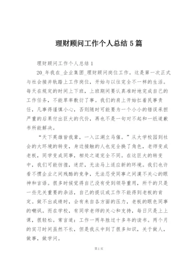 理财顾问工作个人总结5篇.docx