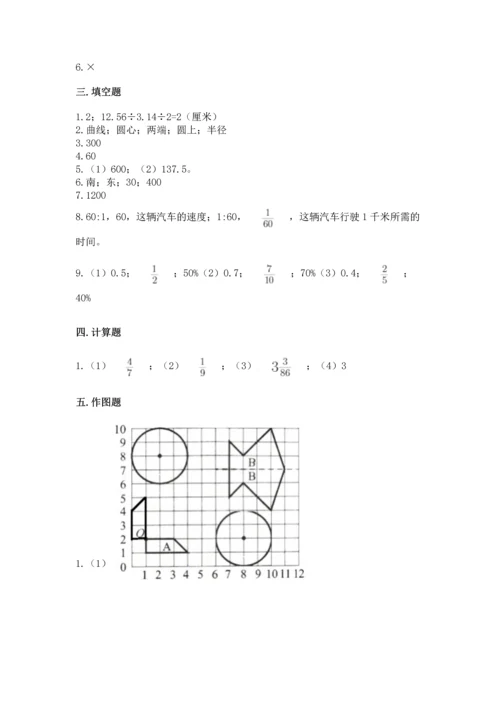 小学数学六年级上册期末测试卷及参考答案1套.docx