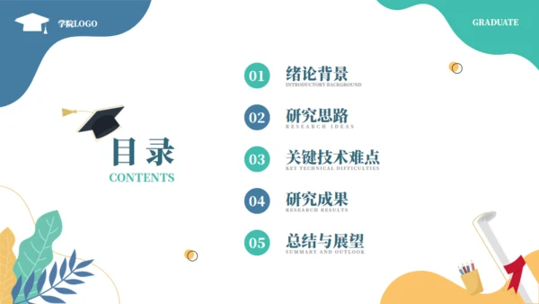 网站风极简毕业答辩通用PPT模板