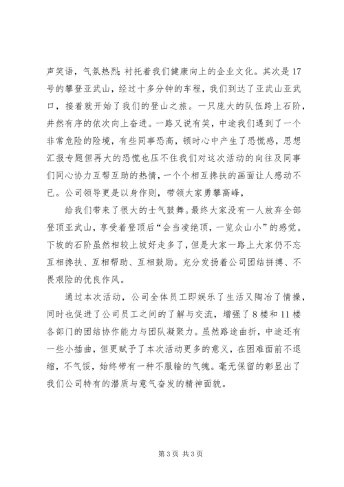 公司登山活动总结.docx