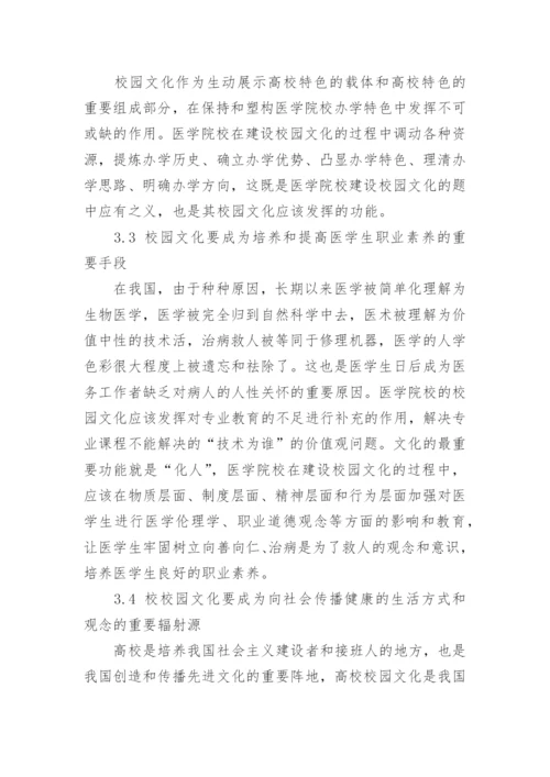 试论医学院校校园文化建设的基本要求论文.docx