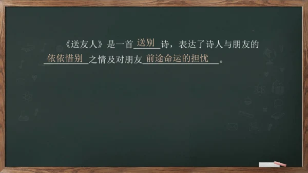 八年级下册语文第六单元课外古诗词诵读《送友人》课件(共12张PPT)