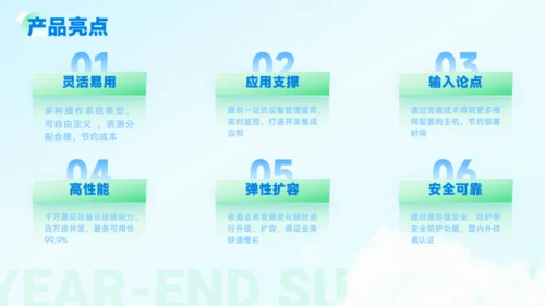 蓝绿轻盈年终总结商务模板