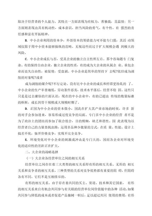 不同企业规模的战略选择(1)