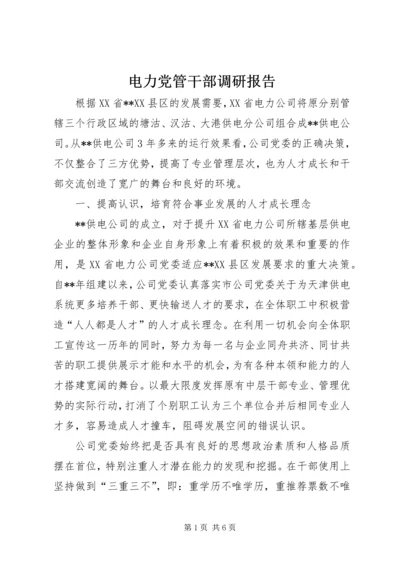电力党管干部调研报告.docx