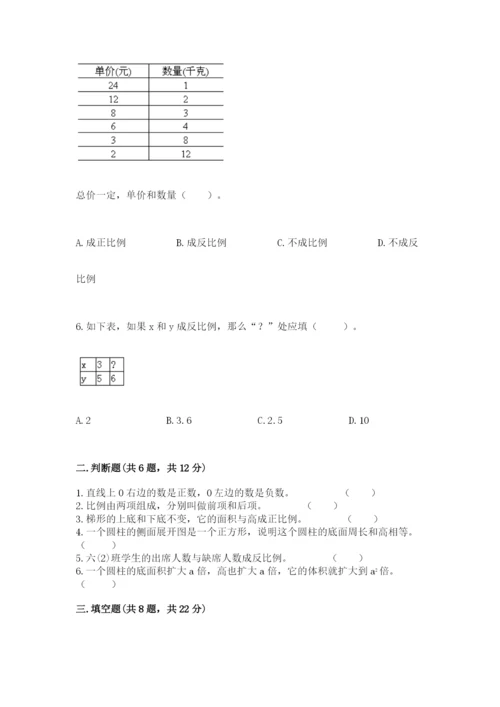 南京市秦淮区六年级下册数学期末测试卷最新.docx