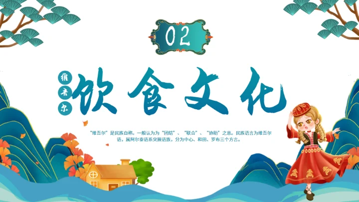 少数民族维吾尔族介绍通用PPT模板
