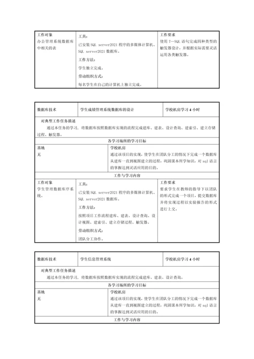 数据库技术课程标准(可编辑)(常用版).docx