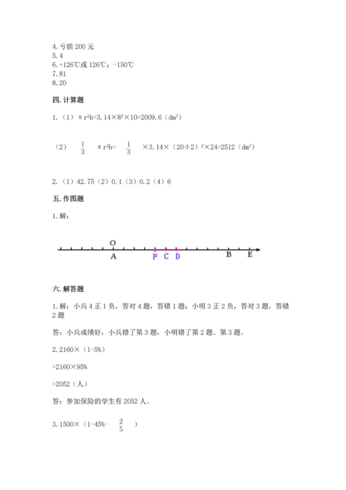 苏教版小学六年级数学试卷【完整版】.docx