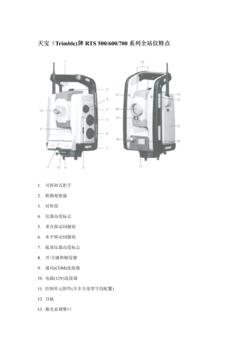 天宝RTS系列全站仪说明指导书.docx