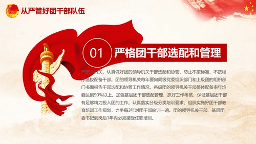 团委共青团学习全面推进从严治团PPT模板