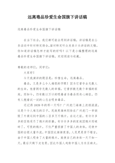 远离毒品珍爱生命国旗下讲话稿.docx