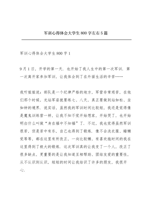 军训心得体会大学生800字左右5篇.docx