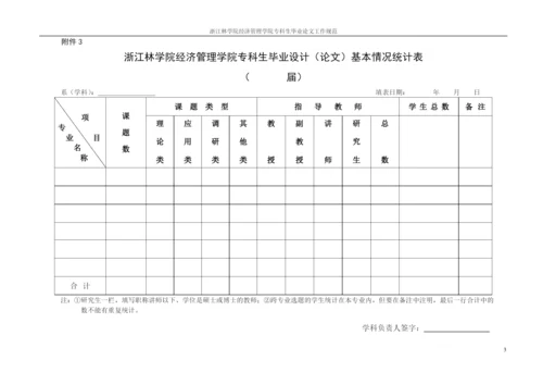 浙江林学院经济管理学院专科生毕业论文工作程序.docx